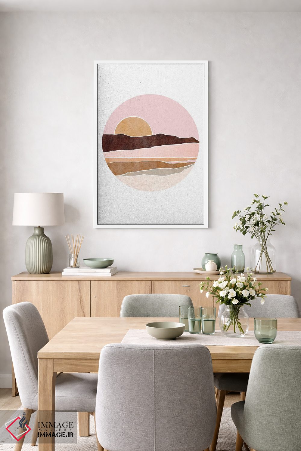 تابلو مینیمال طلوع آفتاب اثر نیکی - D5W