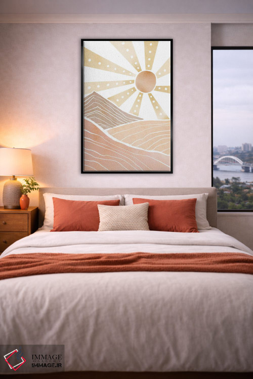 تابلو مینیمال طلوع آفتاب کوهستان اثر نیکی - D4B