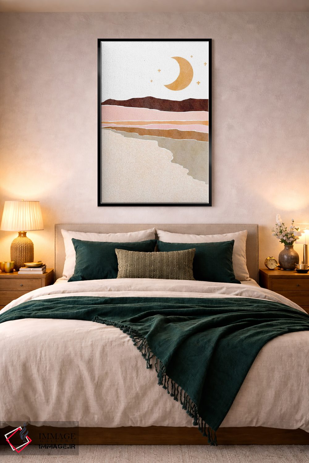 تابلو مینیمال منظره هلال ماه اثر نیکی - D4B