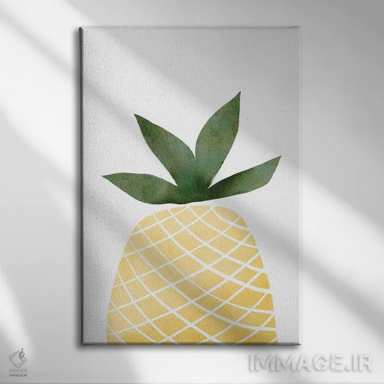 تابلو مینیمال آناناس اثر نیکی - نمای روبهرو روی دیوار