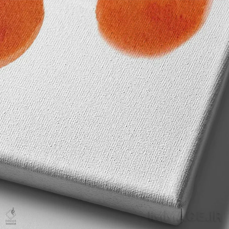 تابلو مینیمال پرتقال اثر نیکی - نمای نزدیک بافت بوم