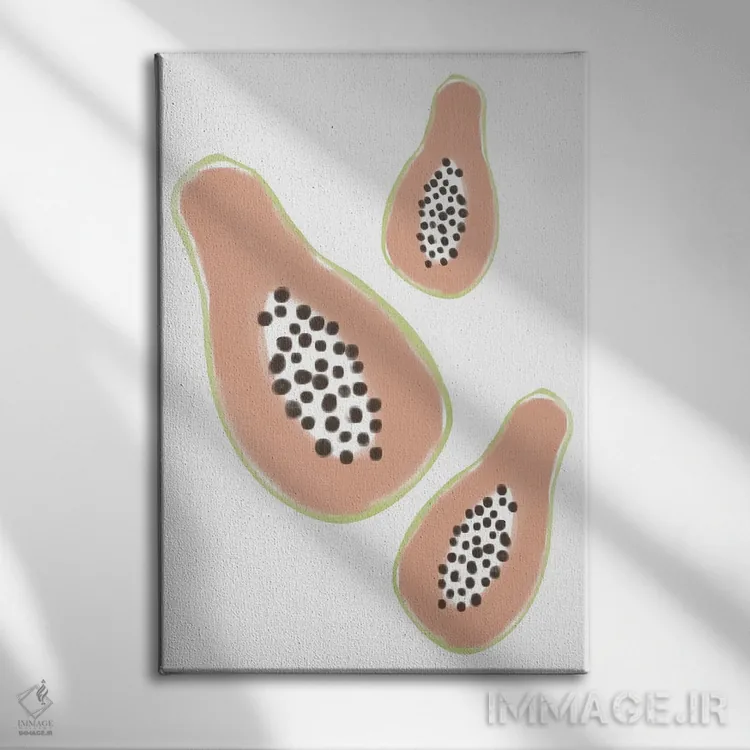 تابلو مینیمال پاپایا اثر نیکی - نمای روبهرو روی دیوار