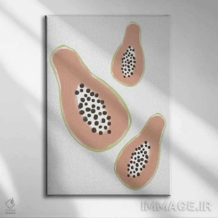 تابلو مینیمال پاپایا اثر نیکی - نمای روبهرو روی دیوار