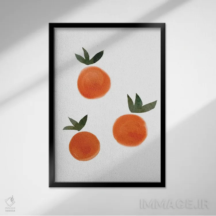 تابلو مینیمال پرتقال اثر نیکی - نمای قابدار مشکی