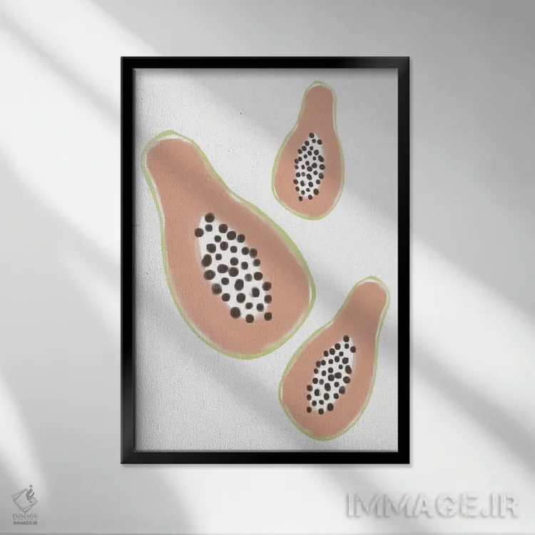 تابلو مینیمال پاپایا اثر نیکی - نمای قابدار مشکی
