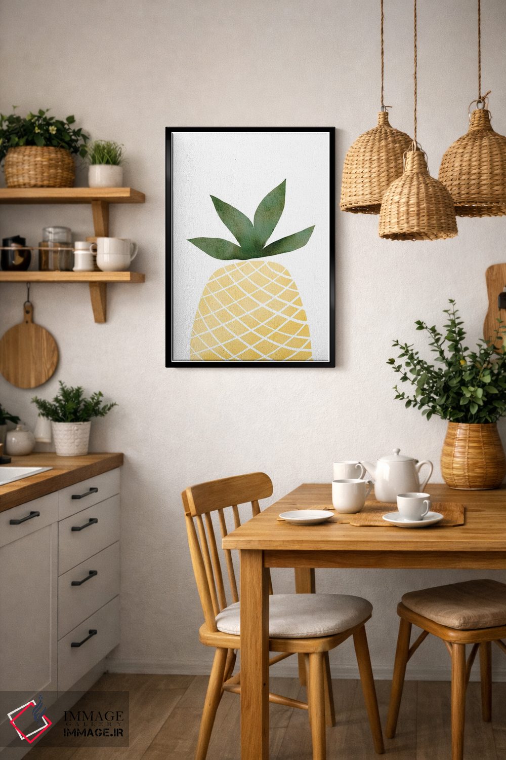 تابلو مینیمال آناناس اثر نیکی - D6B