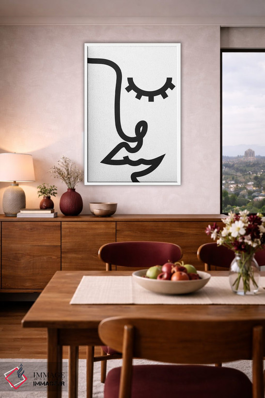 تابلو مینیمال خط زنانه انتزاعی اثر نیکی - D3W