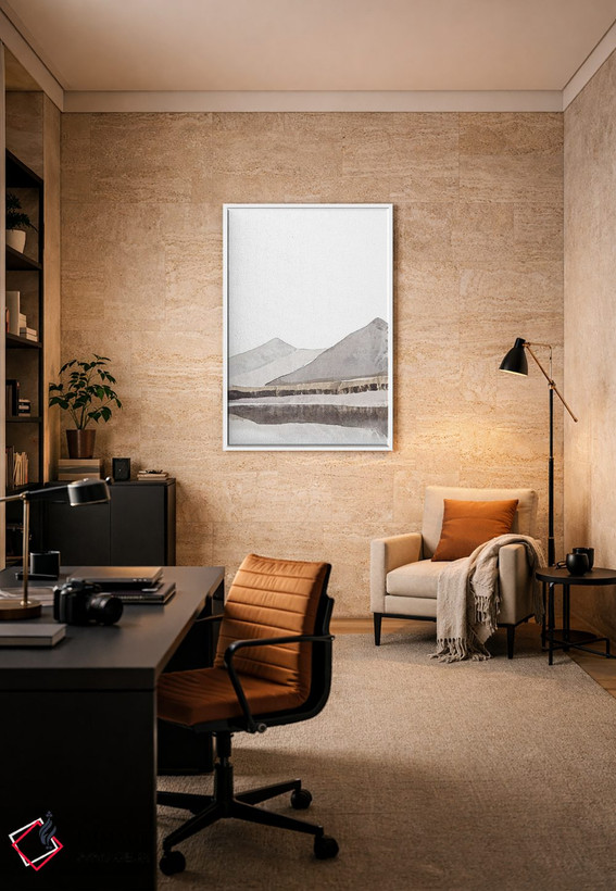 تابلو مینیمال کوهستان تک رنگ اثر نیکی - D6W