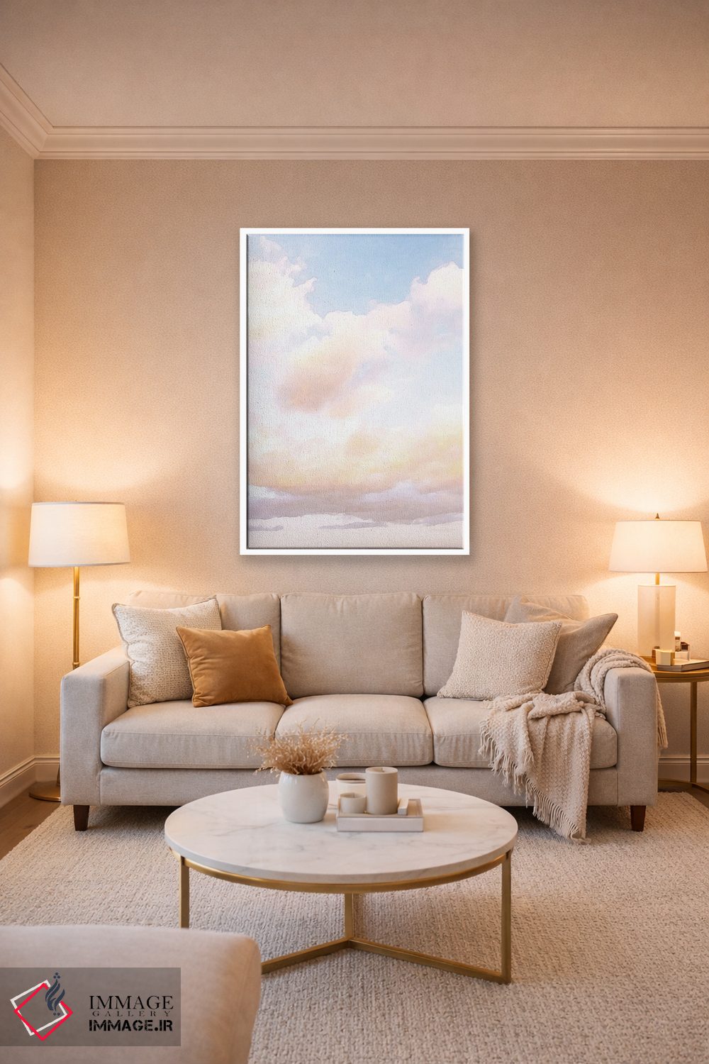 تابلو مینیمال ابر آسمان اثر نیکی - D2W