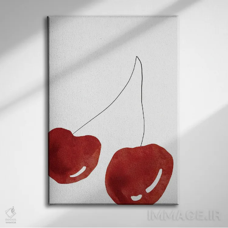 تابلو مینیمال آلبالو اثر نیکی - نمای روبهرو روی دیوار