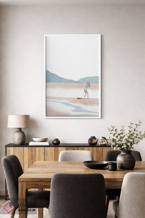 تابلو مینیمال زن موج سوار اثر نیکی - D3W