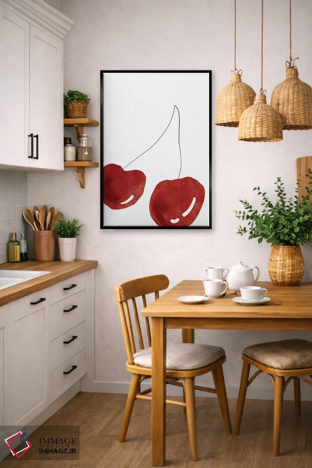 تابلو مینیمال آلبالو اثر نیکی - D6B