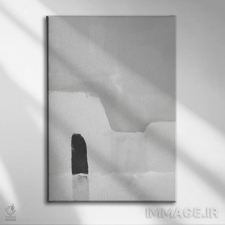 تابلو مینیمال معماری خاکستری اثر نیکی - نمای روبهرو روی دیوار