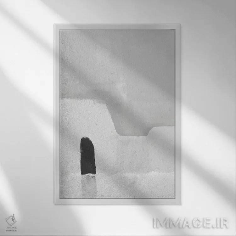 تابلو مینیمال معماری خاکستری اثر نیکی - نمای قابدار سفید