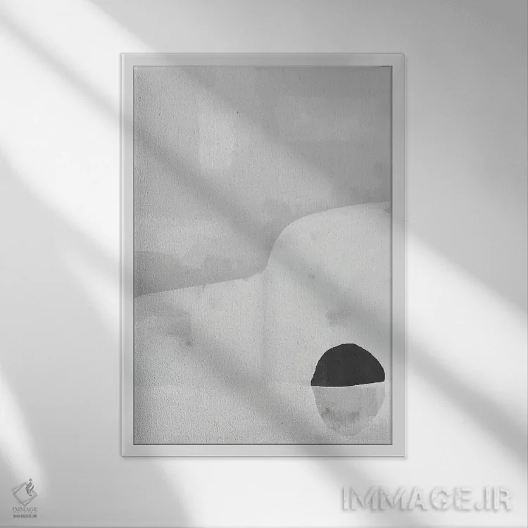 تابلو مینیمال هنر معماری خاکستری اثر نیکی - نمای قابدار سفید