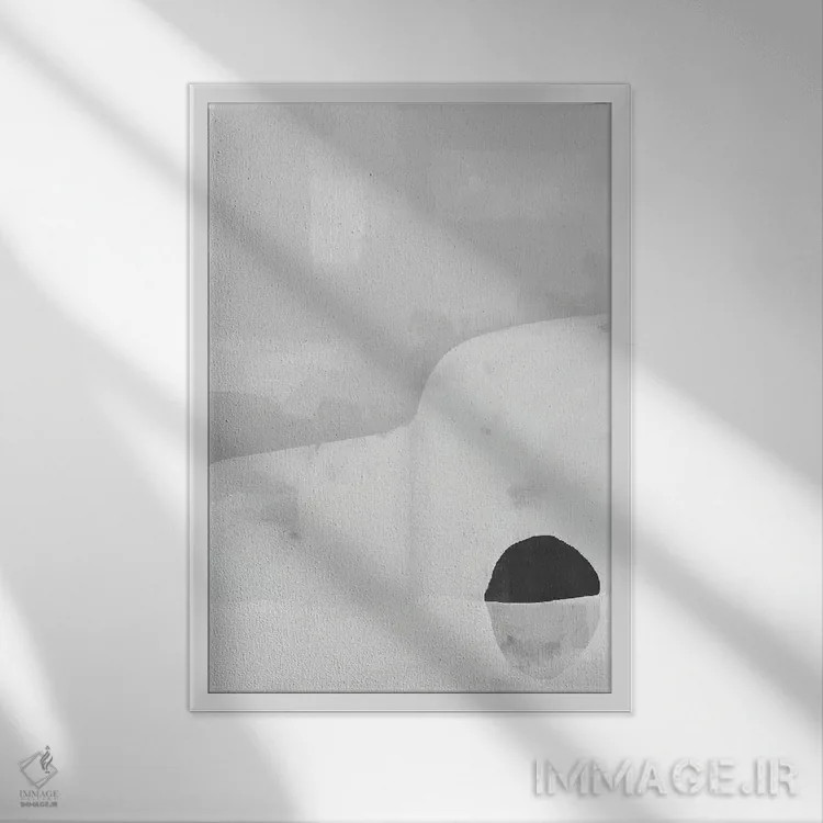 تابلو مینیمال هنر معماری خاکستری اثر نیکی - نمای قابدار سفید