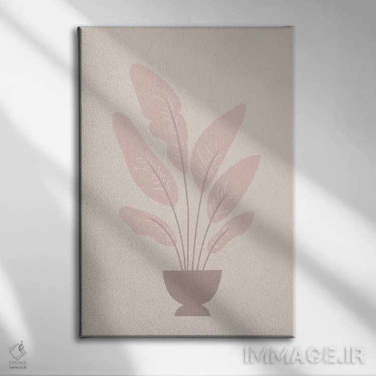 تابلو مینیمال درخت موز گرمسیری اثر نیکی - نمای روبهرو روی دیوار