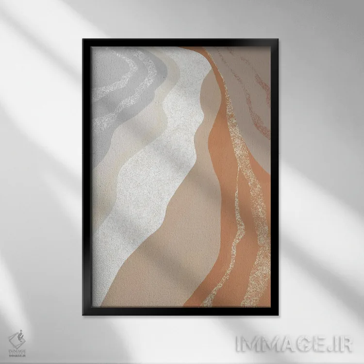 تابلو مینیمال ساحل دریا اثر نیکی - نمای قابدار مشکی