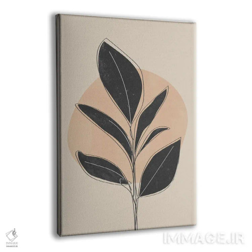 تابلو مینیمال گیاه استوایی سیاه اثر نیکی - نمای پرسپکتیو محصول