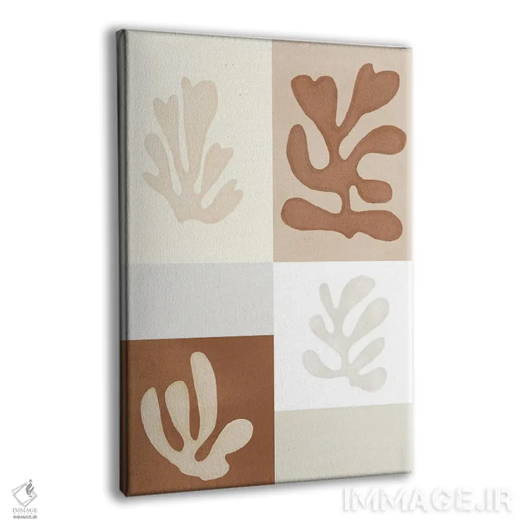 تابلو مینیمال صخره مرجانی بژ اثر نیکی - نمای پرسپکتیو محصول