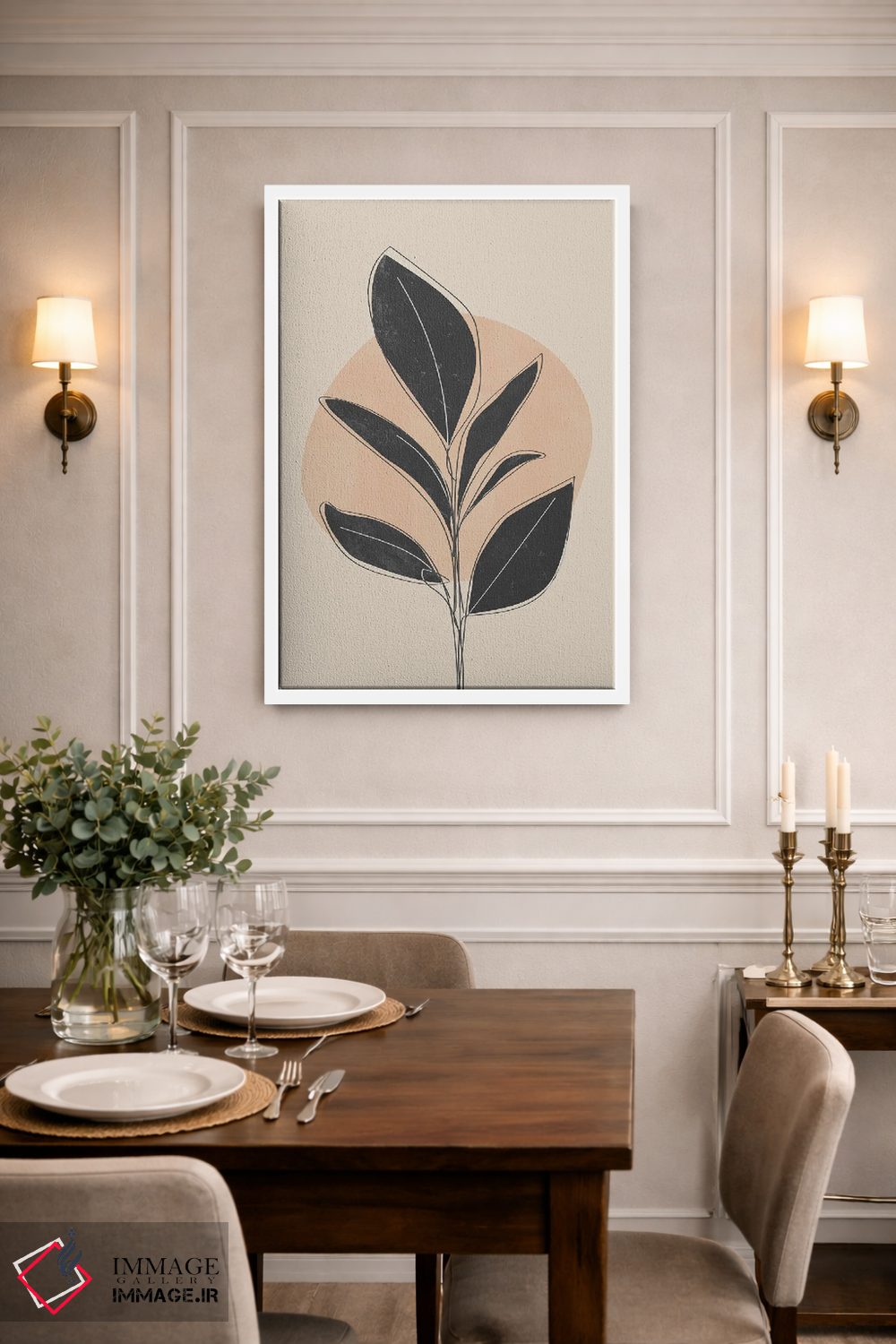 تابلو مینیمال گیاه استوایی سیاه اثر نیکی - D1W