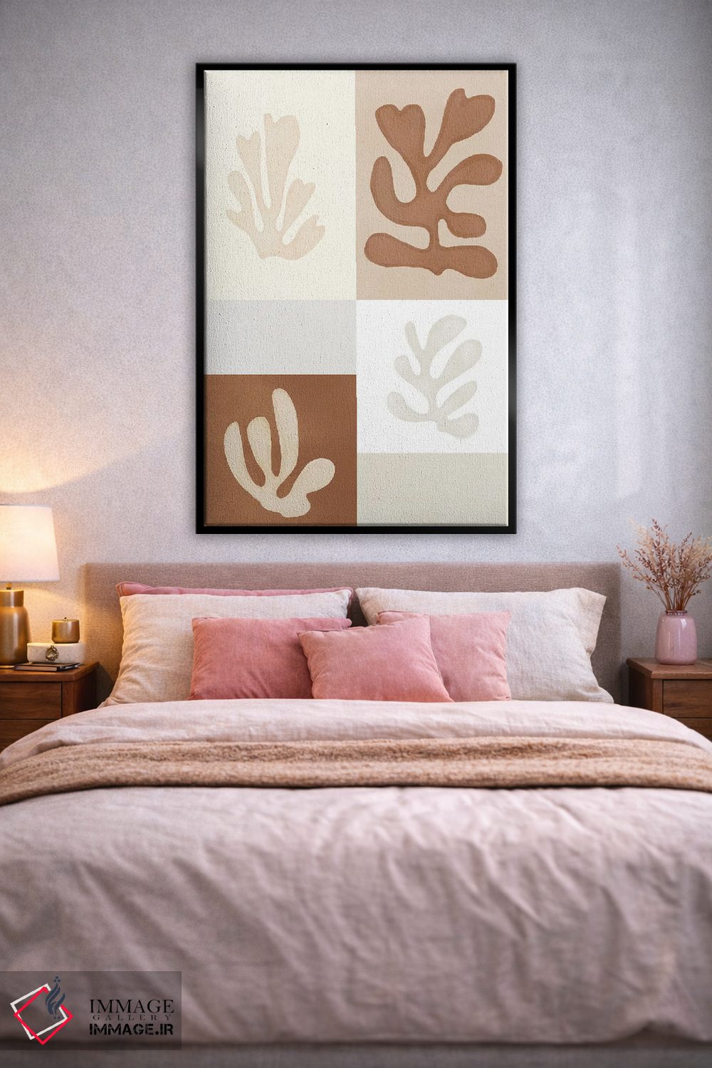 تابلو مینیمال صخره مرجانی بژ اثر نیکی - D3B