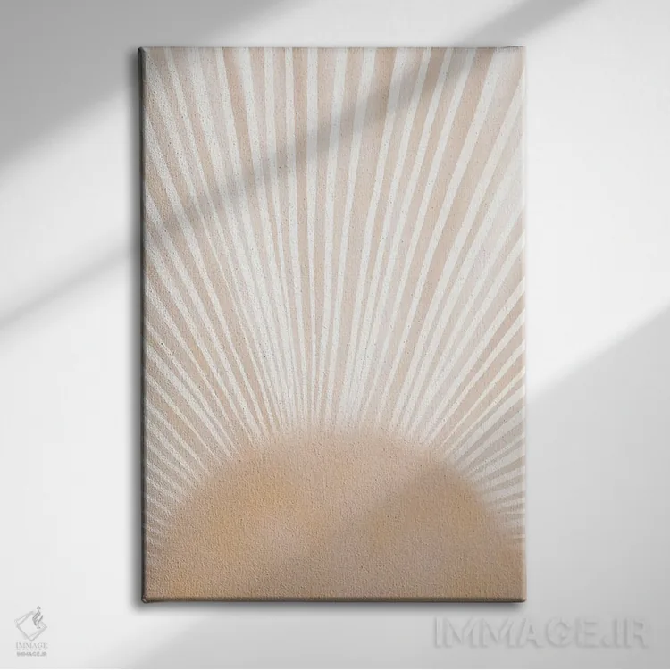 تابلو مینیمال طلوع خورشید اثر نیکی - نمای روبهرو روی دیوار