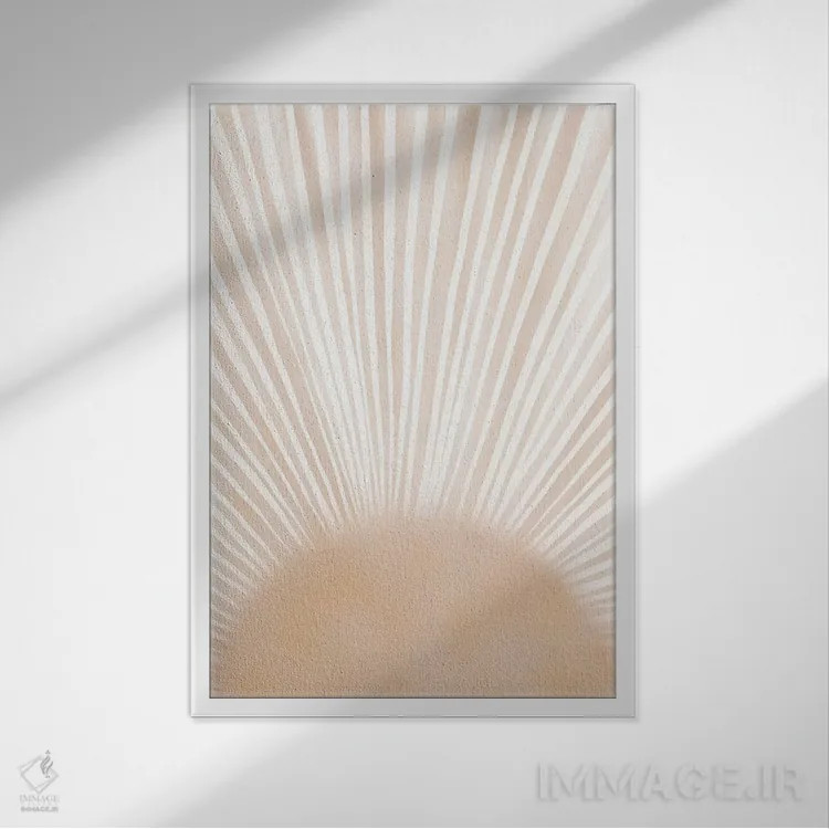 تابلو مینیمال طلوع خورشید اثر نیکی - نمای قابدار سفید