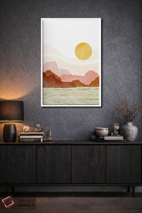 تابلو مینیمال جزایر غروب اثر نیکی - D1W