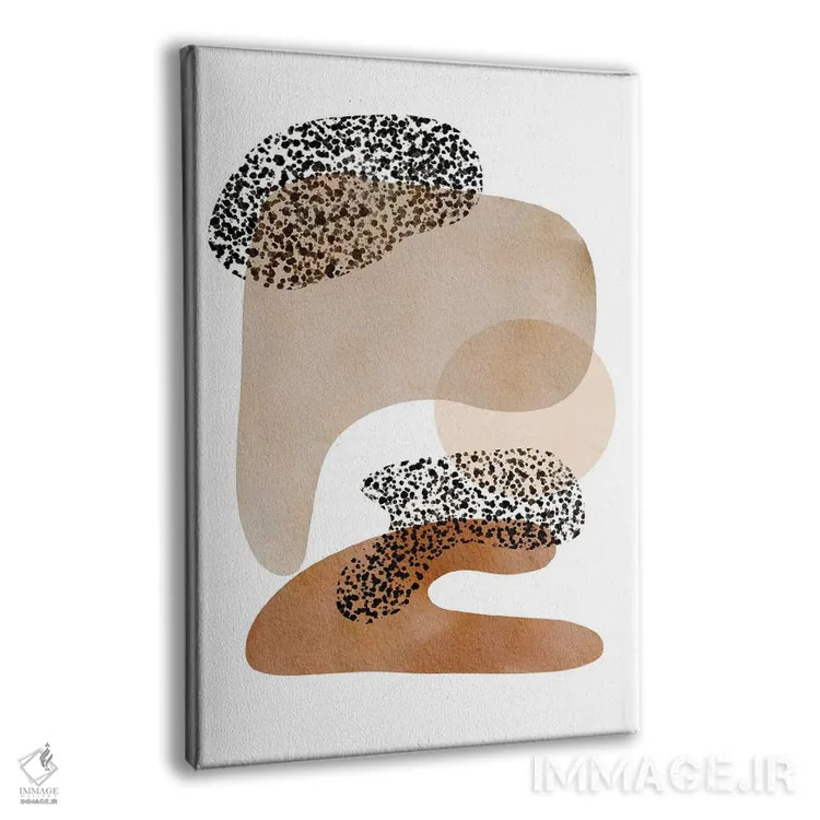 تابلو مینیمال سبک میانه قرن بژ و سیاه اثر نیکی - نمای پرسپکتیو محصول