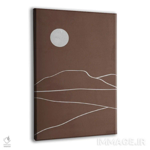 تابلو مینیمال منظره قهوه ای اثر نیکی - نمای پرسپکتیو محصول