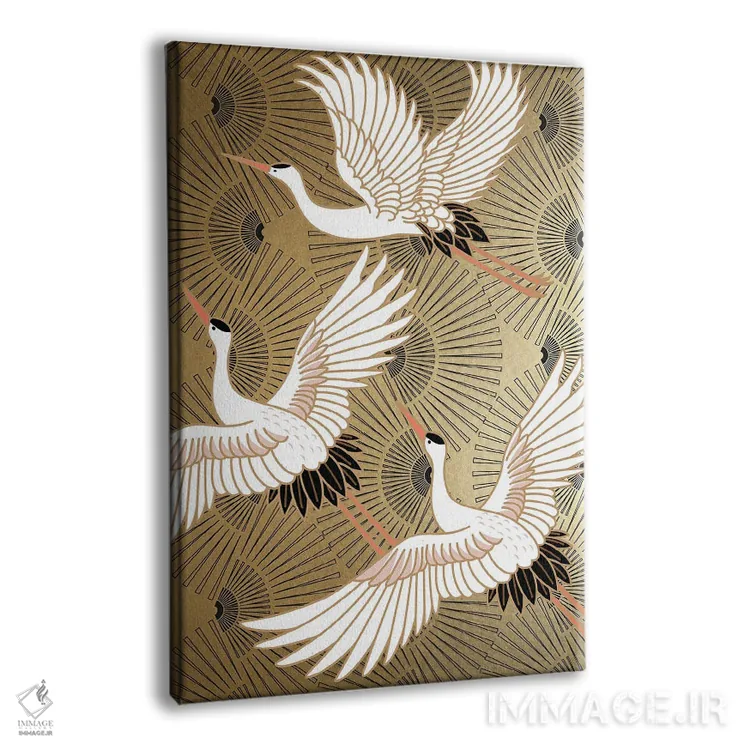 تابلو دکوراتیو درنای ژاپنی اثر نیکی چو - نمای پرسپکتیو محصول