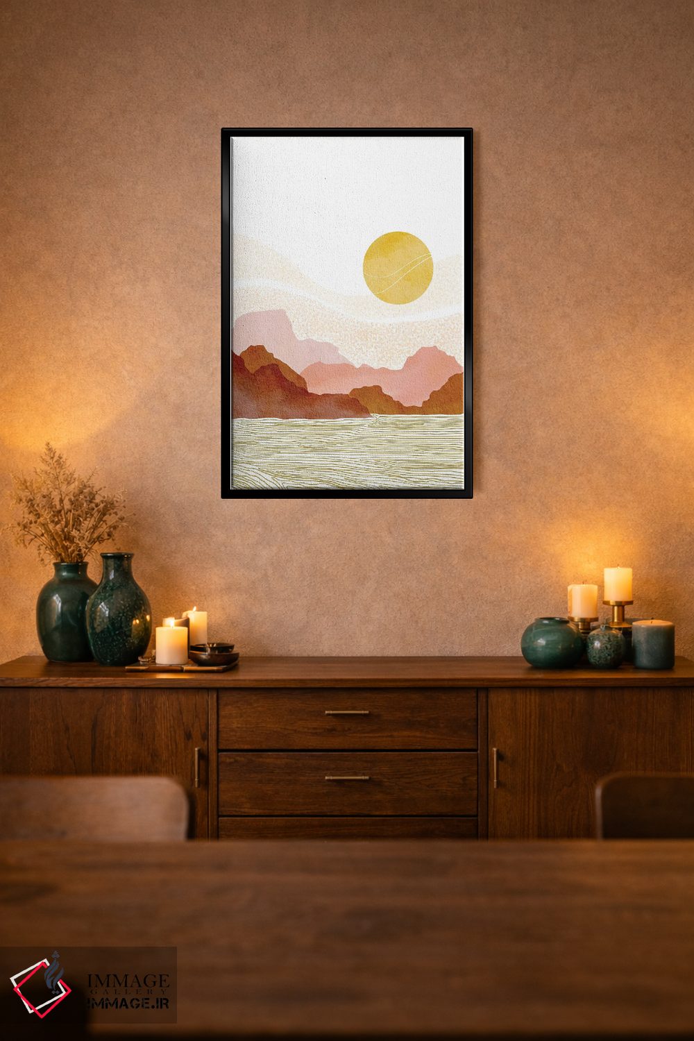 تابلو مینیمال جزایر غروب اثر نیکی - D2B