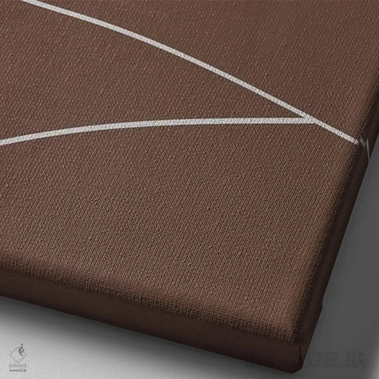 تابلو مینیمال منظره قهوه ای اثر نیکی - نمای نزدیک بافت بوم