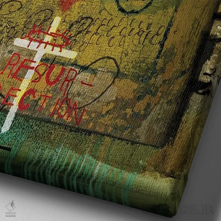 تابلو دکوراتیو کتاب مکاشفه ها اثر نیکی چو - نمای نزدیک بافت بوم