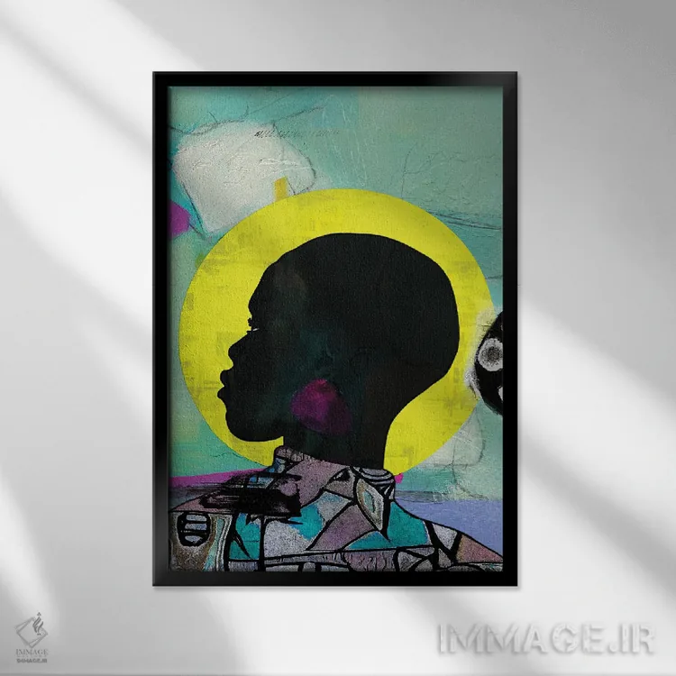 تابلو دکوراتیو او مانند خورشید است اثر نیکی چو - نمای قابدار مشکی