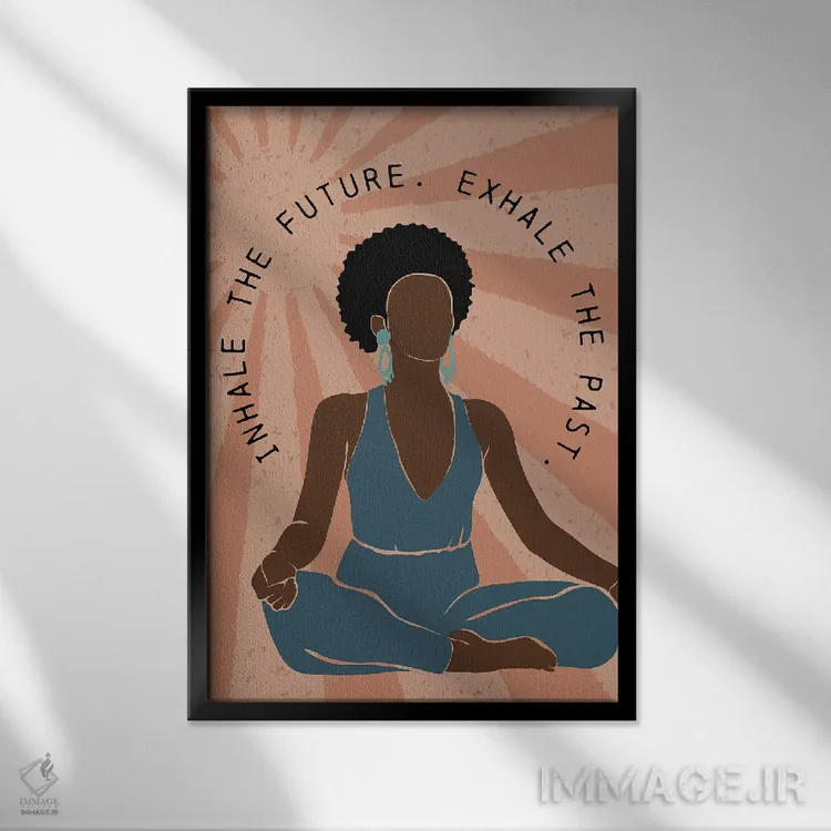 تابلو دکوراتیو دم و بازدم اثر نیکی چو - نمای قابدار مشکی