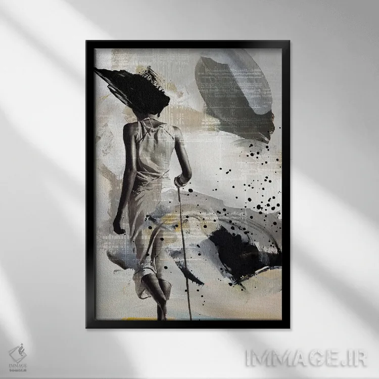 تابلو دکوراتیو سفر او اثر نیکی چو - نمای قابدار مشکی