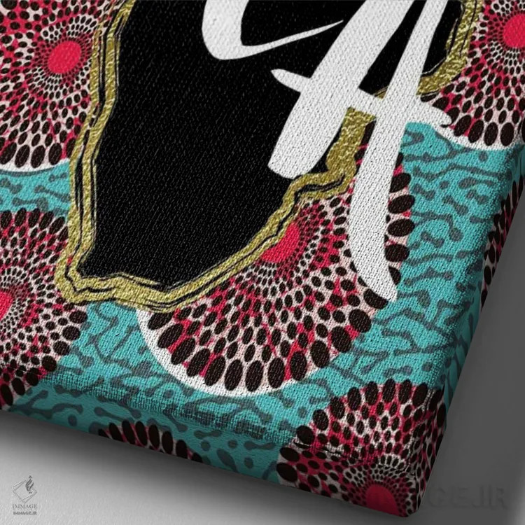 تابلو دکوراتیو نقشه آفرو اثر نیکی چو - نمای نزدیک بافت بوم