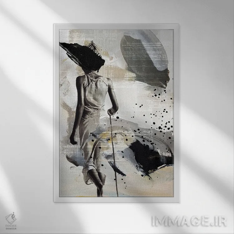 تابلو دکوراتیو سفر او اثر نیکی چو - نمای قابدار سفید