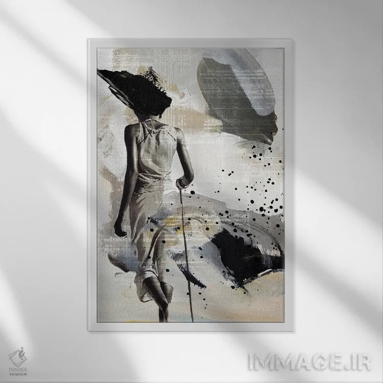 تابلو دکوراتیو سفر او اثر نیکی چو - نمای قابدار سفید