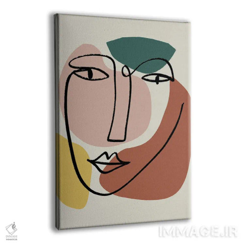 تابلو مینیمال چهره نوستالژیک جدید اثر نیکی چو - نمای پرسپکتیو محصول