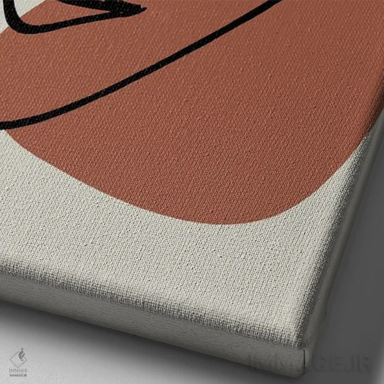 تابلو مینیمال چهره نوستالژیک جدید اثر نیکی چو - نمای نزدیک بافت بوم