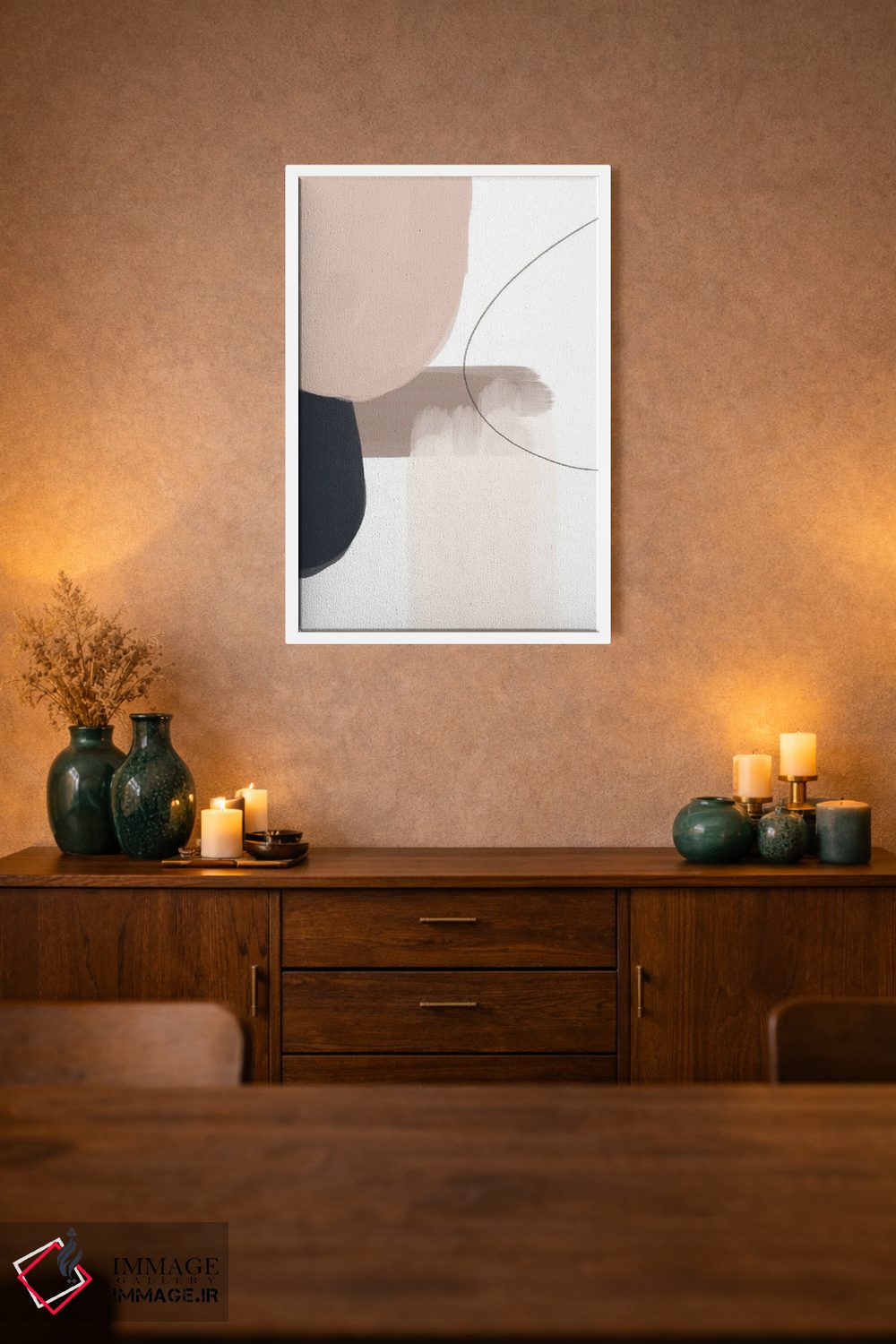 تابلو مینیمال مینیمال پاستلی اثر نیکی - D1W