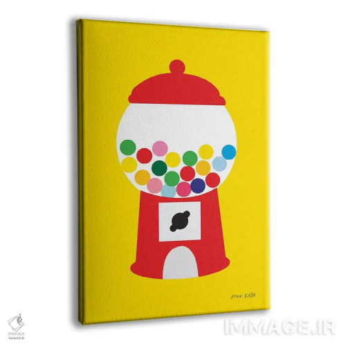 تابلو مینیمال دستگاه آدامس فروشی اثر آن کله - نمای پرسپکتیو محصول