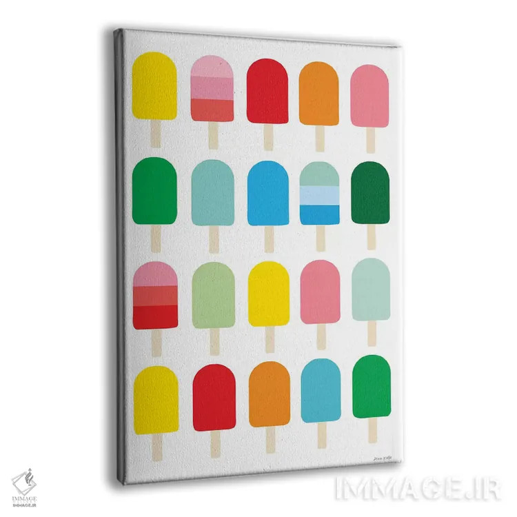 تابلو مینیمال تفریح با پاپ سیکل اثر آن کله - نمای پرسپکتیو محصول