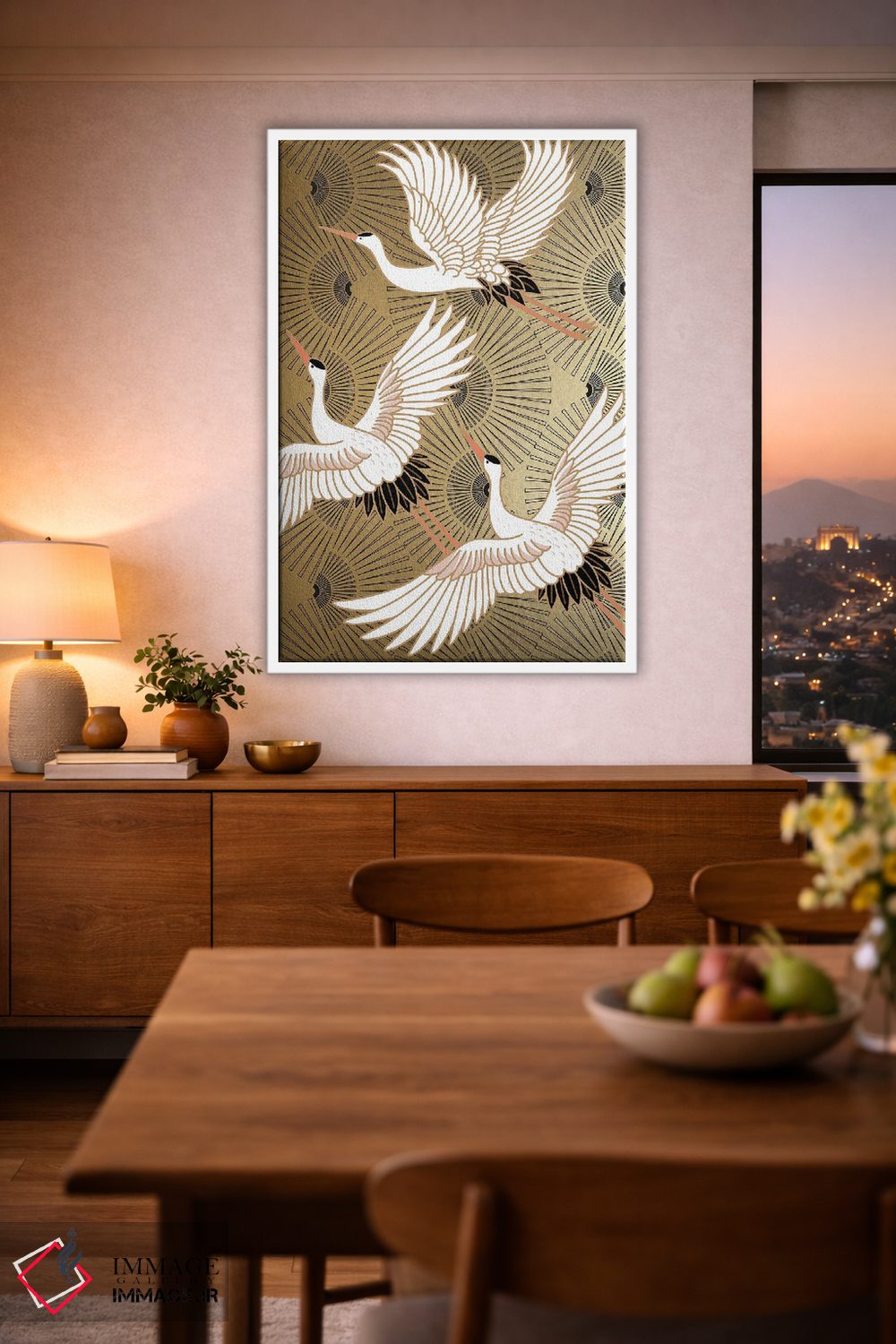 تابلو دکوراتیو درنای ژاپنی اثر نیکی چو - D2W