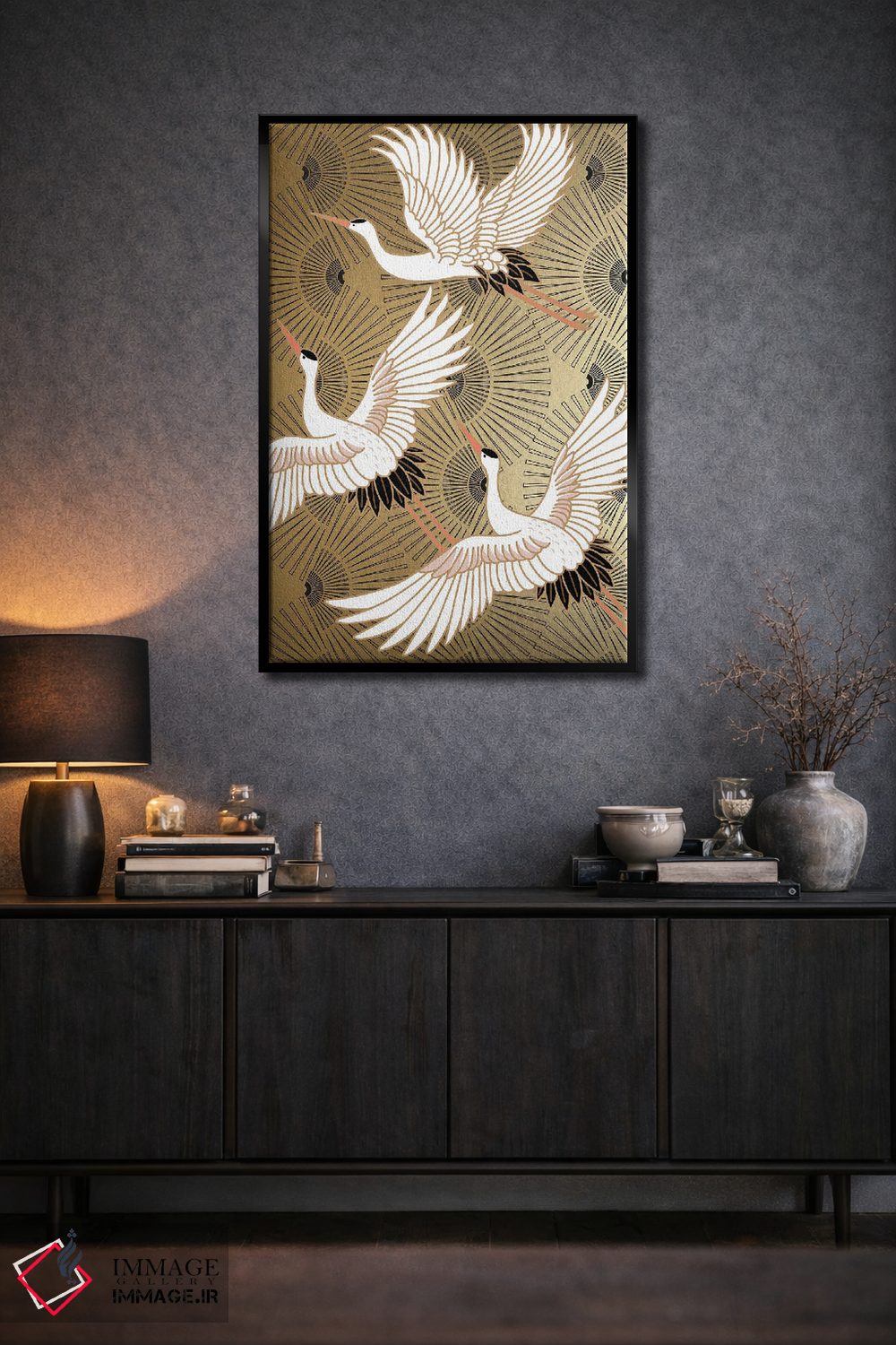 تابلو دکوراتیو درنای ژاپنی اثر نیکی چو - D3B