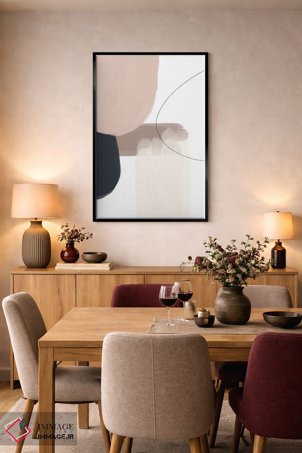 تابلو مینیمال مینیمال پاستلی اثر نیکی - D6B