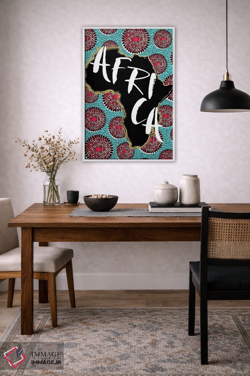 تابلو دکوراتیو نقشه آفرو اثر نیکی چو - D3W